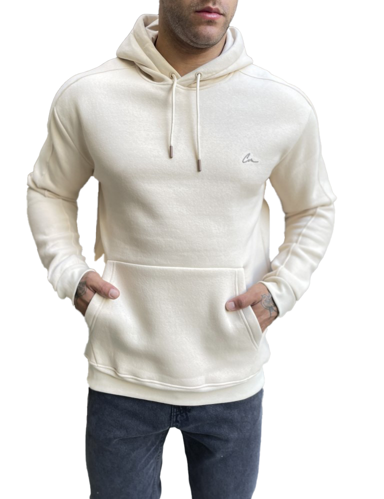 Ανδρικό μπεζ φούτερ με κουκούλα 4267B φωτογραφία